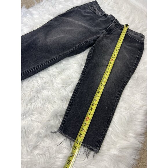 Good American Faded Black Good Curve High-Rise Raw Hem Stretch Denim Jeans Sz 16 - Picture 4 of 10